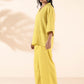 trueBrowns Lime Cotton Dobby V-Neck Co-ord Set - Swadesiicart