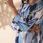trueBrowns Blue Cotton Ikat Short Co-ord Set - Swadesiicart