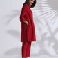 trueBrowns Maroon Slub Kurta Co-ord Set - Swadesiicart
