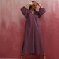 trueBrowns Light Purple Cotton Dobby Dress | Swadesiicart