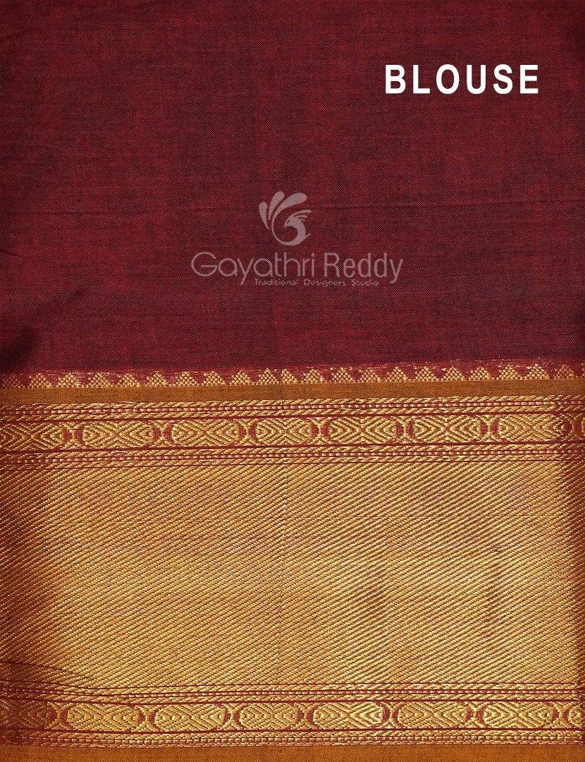 Kalanetha Maroon Coloured Pure Narayanpet Cotton Saree By Gayathri Reddy Designer Studio | Swadesiicart