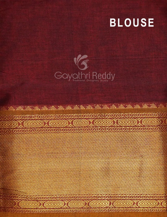 Kalanetha Maroon Coloured Pure Narayanpet Cotton Saree By Gayathri Reddy Designer Studio | Swadesiicart