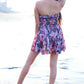 Noroke Sustainable fabric | Bemberg Brown Printed Mini Tiered Dress | Swadesiicart