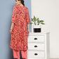 InWeave Women's Camellia V Neck Kurta Set - Swadesiicart