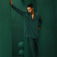 trueBrowns Men's Turquoise Dobby Co-ord Set - Swadesiicart