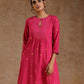 trueBrowns Pink Gold Cotton Yoke Kurta Set | Swadesiicart