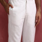 trueBrowns Men's White Cotton Twill Pants | Swadesiicart