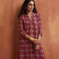 trueBrowns Beige Print Straight Kurta Set | Swadesiicart