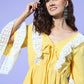 InWeave Women's Yellow Lacy Short Dress - Swadesiicart