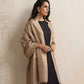 trueBrowns Brown Floral Jaal Woollen Stole | Swadesiicart