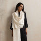 trueBrowns Ivory Gold Woollen Stole | Swadesiicart