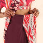 trueBrowns Maroon Muslin Ikat Ready to Wear Saree | Swadesiicart