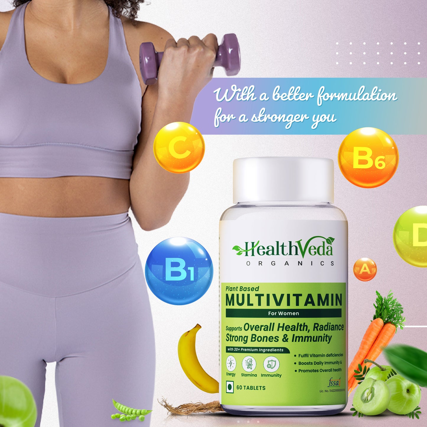 Health Veda Organics Multivitamin for Women Tablets For Women | Swadesiicart