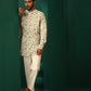 trueBrowns Men's Teal Floral Cotton Printed Co-ord Set - Swadesiicart