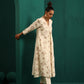 trueBrowns Ivory Peach Cotton Front Gathered Kurta Pant Set | Swadesiicart