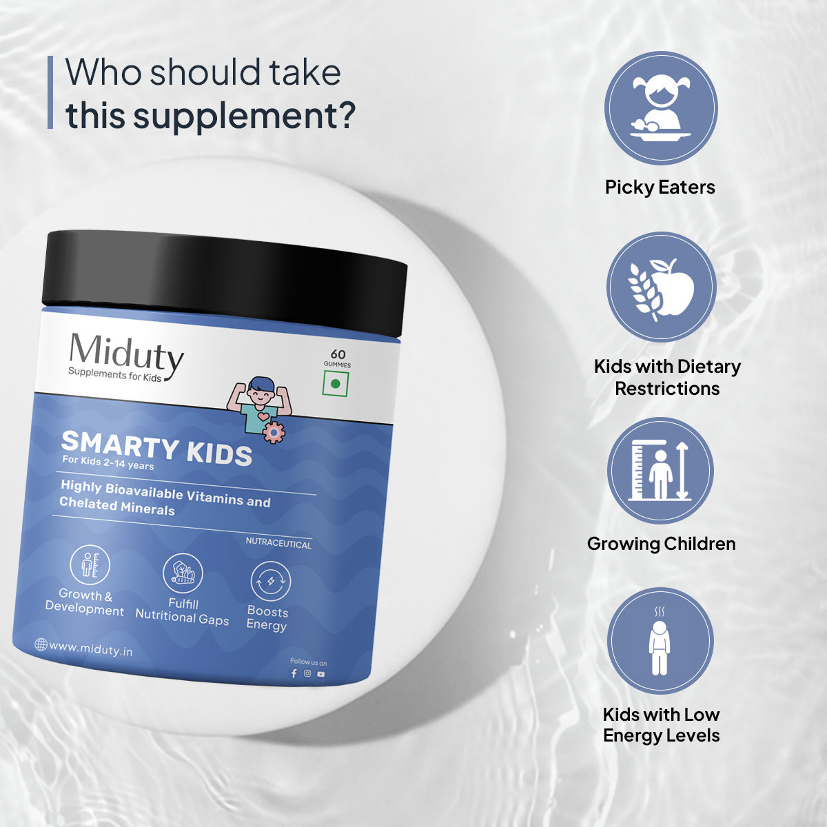 Miduty by Palak Notes Smarty Kids Multivitamin Gummies | Swadesiicart
