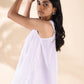 trueBrowns White Cotton Dobby Flared Co-ord Set - Swadesiicart