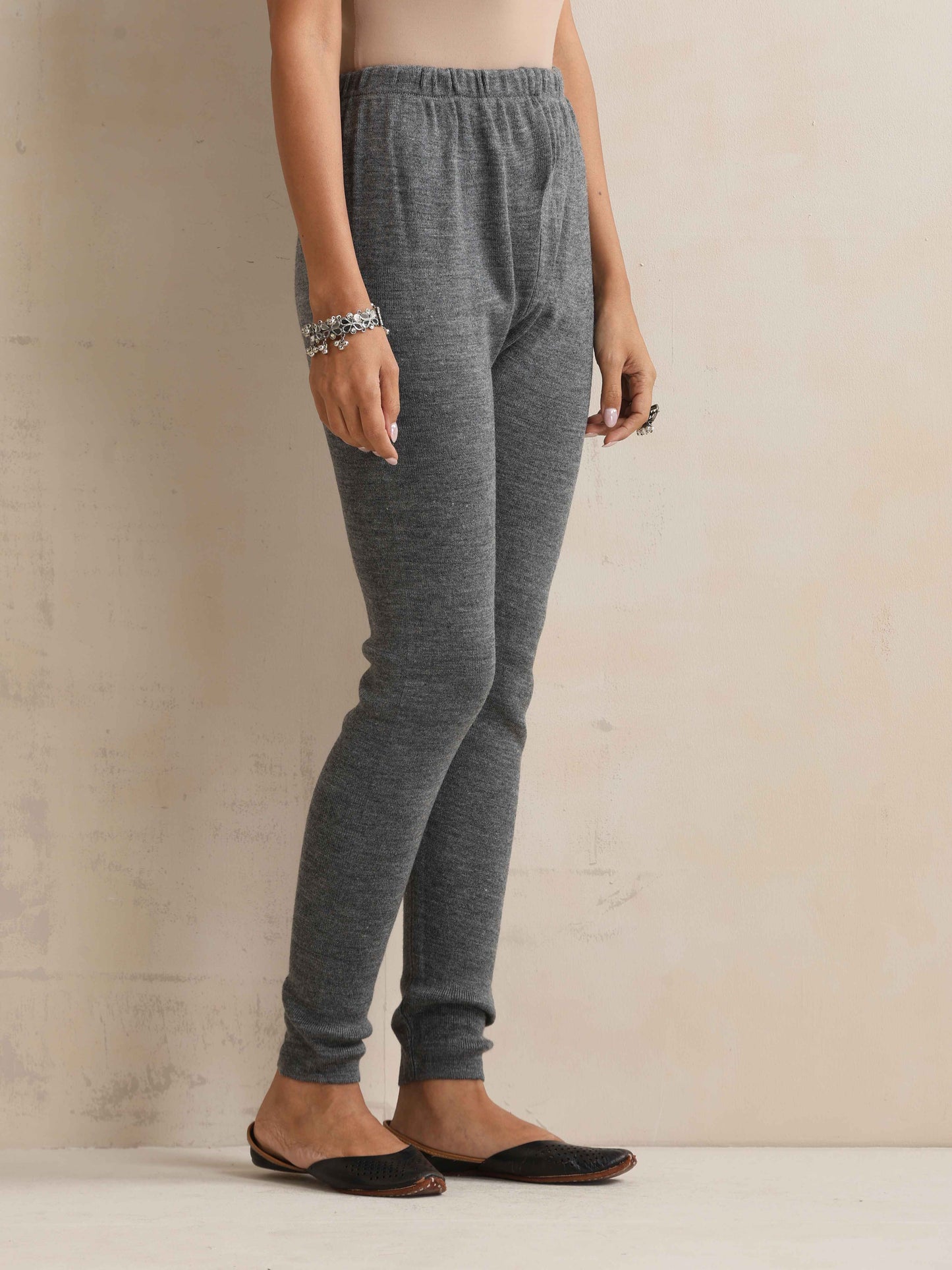 trueBrowns Grey Woollen Leggings | Swadesiicart