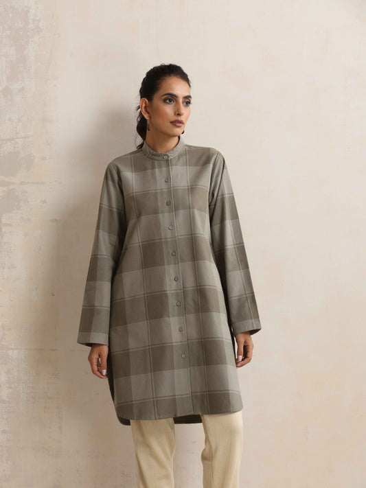 trueBrowns Green Check Winter Shirt Top | Swadesiicart