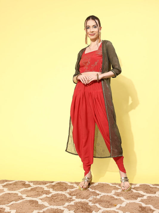 Ahalyaa Printed Co-Ords With Shrug - Swadesiicart