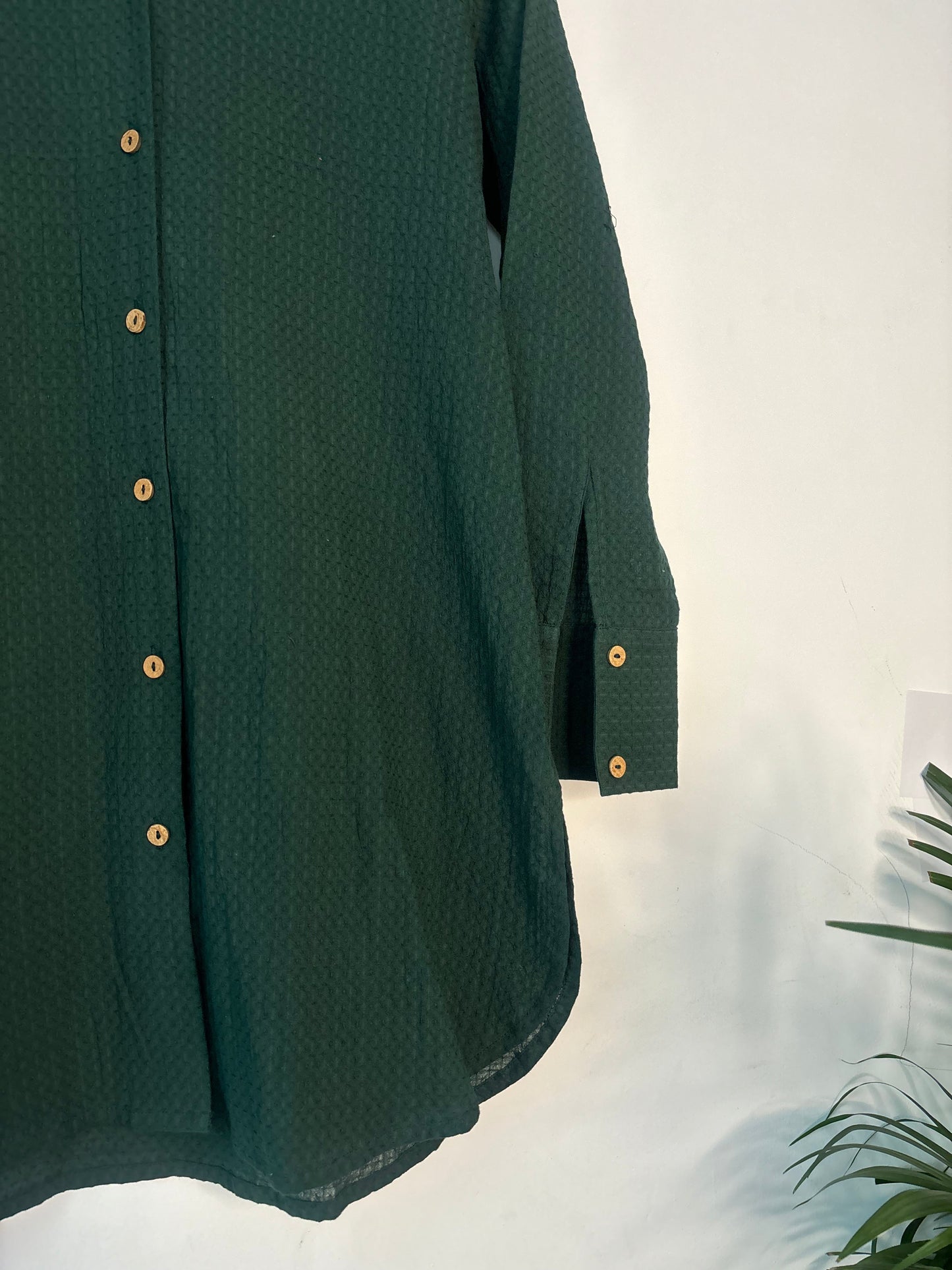 trueBrowns Dark Green Dobby Top | Swadesiicart