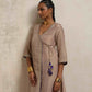 trueBrowns Lilac Tissue Angrakha Kurta Set | Swadesiicart