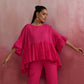 trueBrowns Pink Cotton Dobby Co-ord set - Swadesiicart