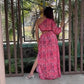 Noroke Sustainable fabric | Bemberg Asymmetrical Printed Long Dress | Swadesiicart
