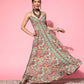InWeave Women's Green Paisley Print Back Detail Long Dress - Swadesiicart