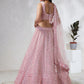 House of Panchhi Pink Net Cutdana, Sequins And Zarkan Embroidery Lehenga Choli & Dupatta | Swadesiicart