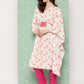 Ahalyaa Women Floral Printed Flared Sleeves Gotta Patti Crepe Kaftan Kurta | Swadesiicart