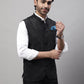 Even Apparels Men's Black Nehru Jacket With Welt Pockets | Swadesiicart