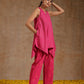 trueBrowns Pink Gold Cotton Handkerchief Co-Ord Set - Swadesiicart