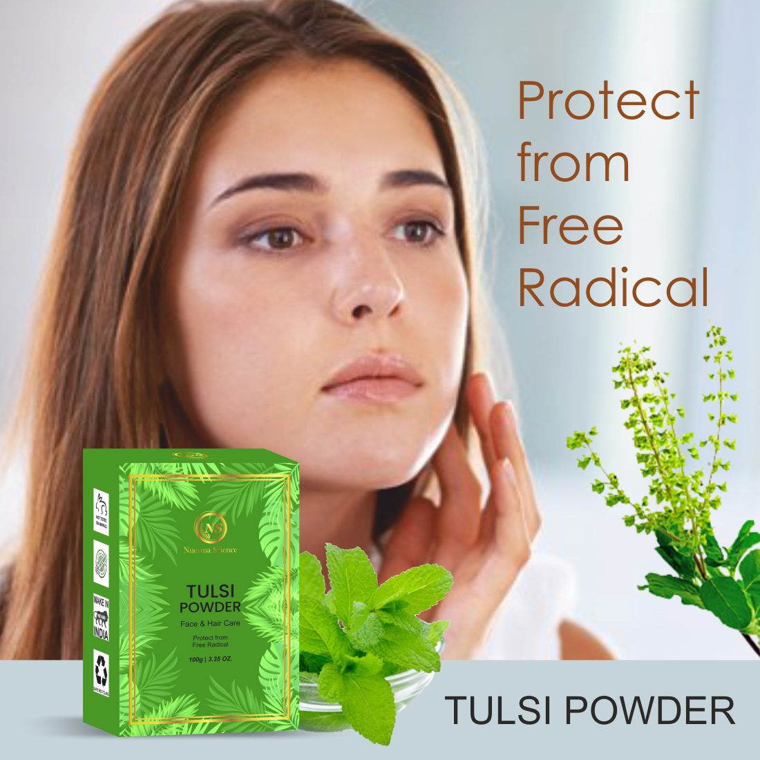 Nuerma Science Tulsi Natural Powder For Face & Hair Care | Swadesiicart
