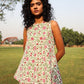 trueBrowns White Cotton Block Print Sleeveless Co-Ord set - Swadesiicart