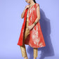 InWeave Women's Red Brocade Jacket - Swadesiicart