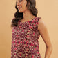 InWeave Wine Ikkat Print W/U Top - Swadesiicart