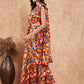 InWeave Women's Multi Color Trangle Skirt Saree - Swadesiicart