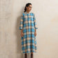 trueBrowns Beige Check Flared Winter Dress | Swadesiicart
