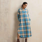 trueBrowns Beige Check Pleated Winter Dress | Swadesiicart