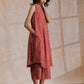 trueBrowns Rust Red Bagru Camel Print Cotton High-Low Co-Ord Set - Swadesiicart