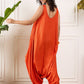 InWeave Orange Round Sleeveless Jumpsuit - Swadesiicart