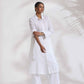 trueBrowns White Check Cotton Kurta Set | Swadesiicart