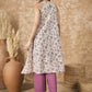 InWeave Dusty Mauve V Neck Aline Kurta Set - Swadesiicart