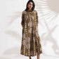 trueBrowns Olive Green Cotton Print Shirt Dress | Swadesiicart
