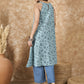 InWeave Mint Blue V Neck Aline Kurta Set - Swadesiicart