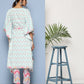 Ahalyaa Women Sea Green Floral Printed Gotta Patti Kurta with Trousers | Swadesiicart
