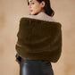 InWeave Women's Mehandi Green Long Faux Fur Cape - Swadesiicart
