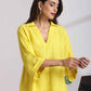 trueBrowns Lime Cotton Dobby V-Neck Co-ord Set - Swadesiicart
