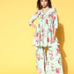 Ahalyaa Women Floral Printed Pleated Kurti with Sharara | Swadesiicart